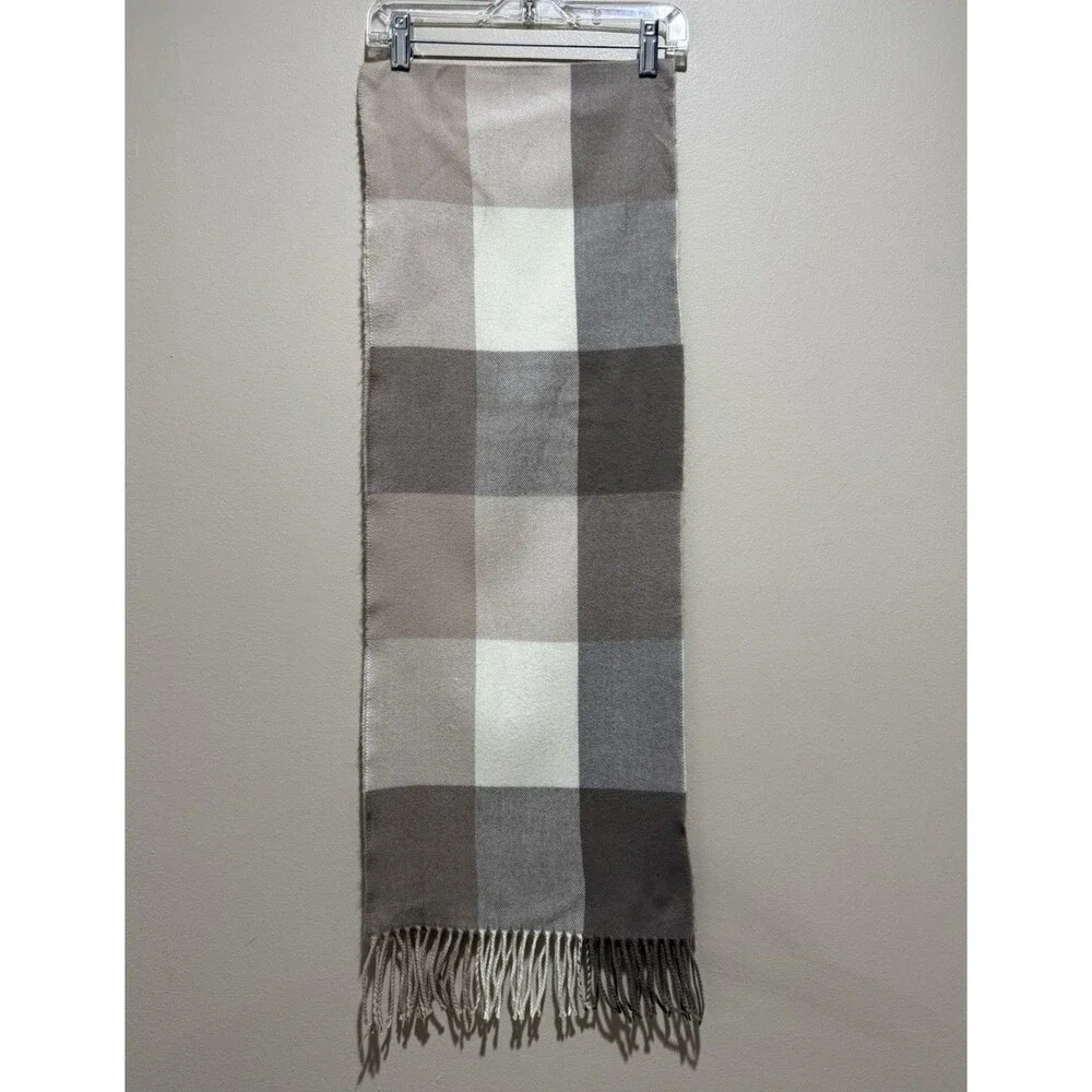 English Cashmere Tartan Plaid Scarf Fringe Soft Wool Winter Wrap Shawl